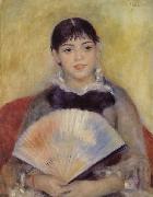 Pierre-Auguste Renoir Girl with a Fan oil painting on canvas